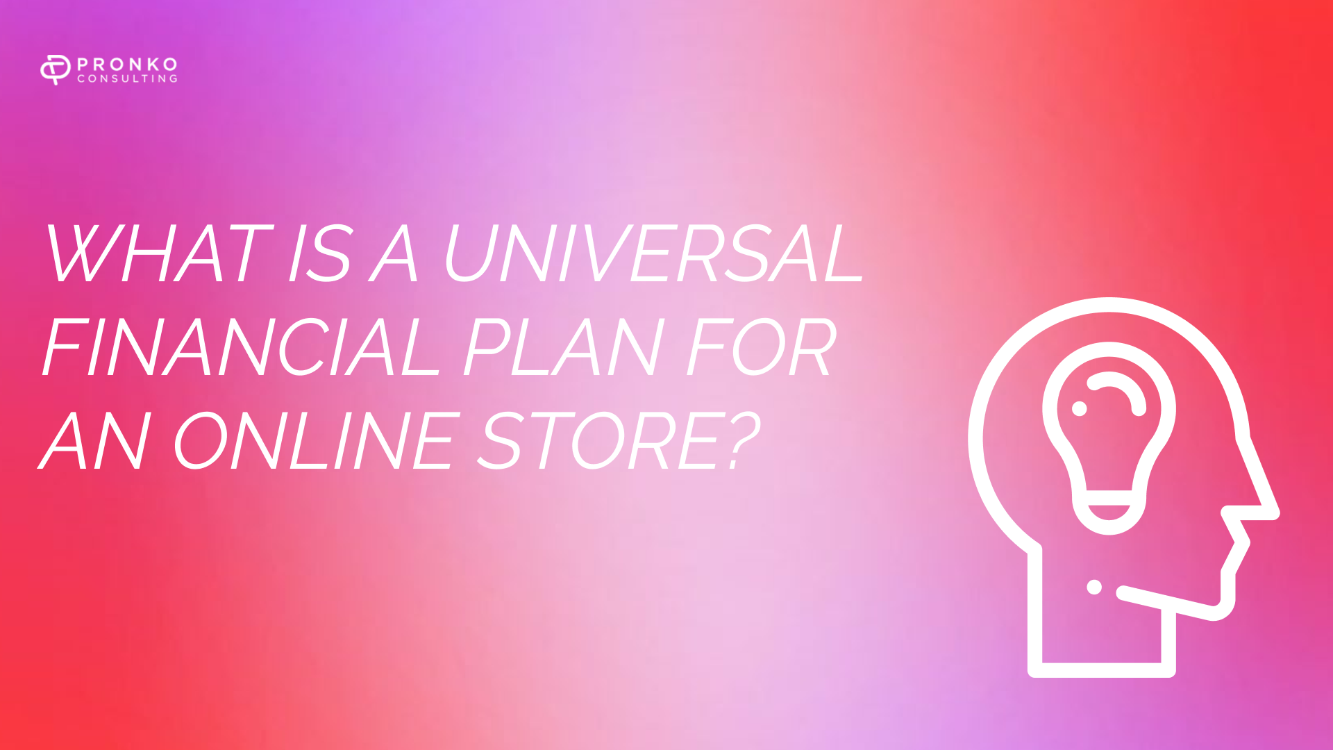 What is a universal financial plan for an online store?