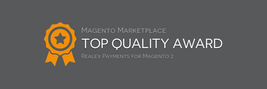 Magento Top Quality Award for our Realex Payments extension in Magento 2