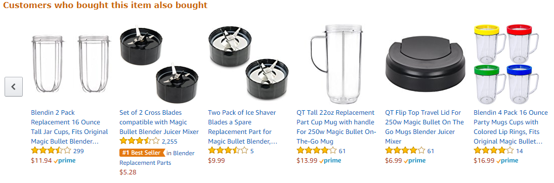 QT Tall 22oz Replacement Part Cup Mug with handle compatible with 250w  Magic Bullet On-The-Go Mug