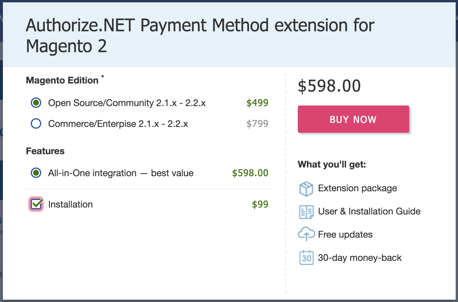 Authorize.net extension 